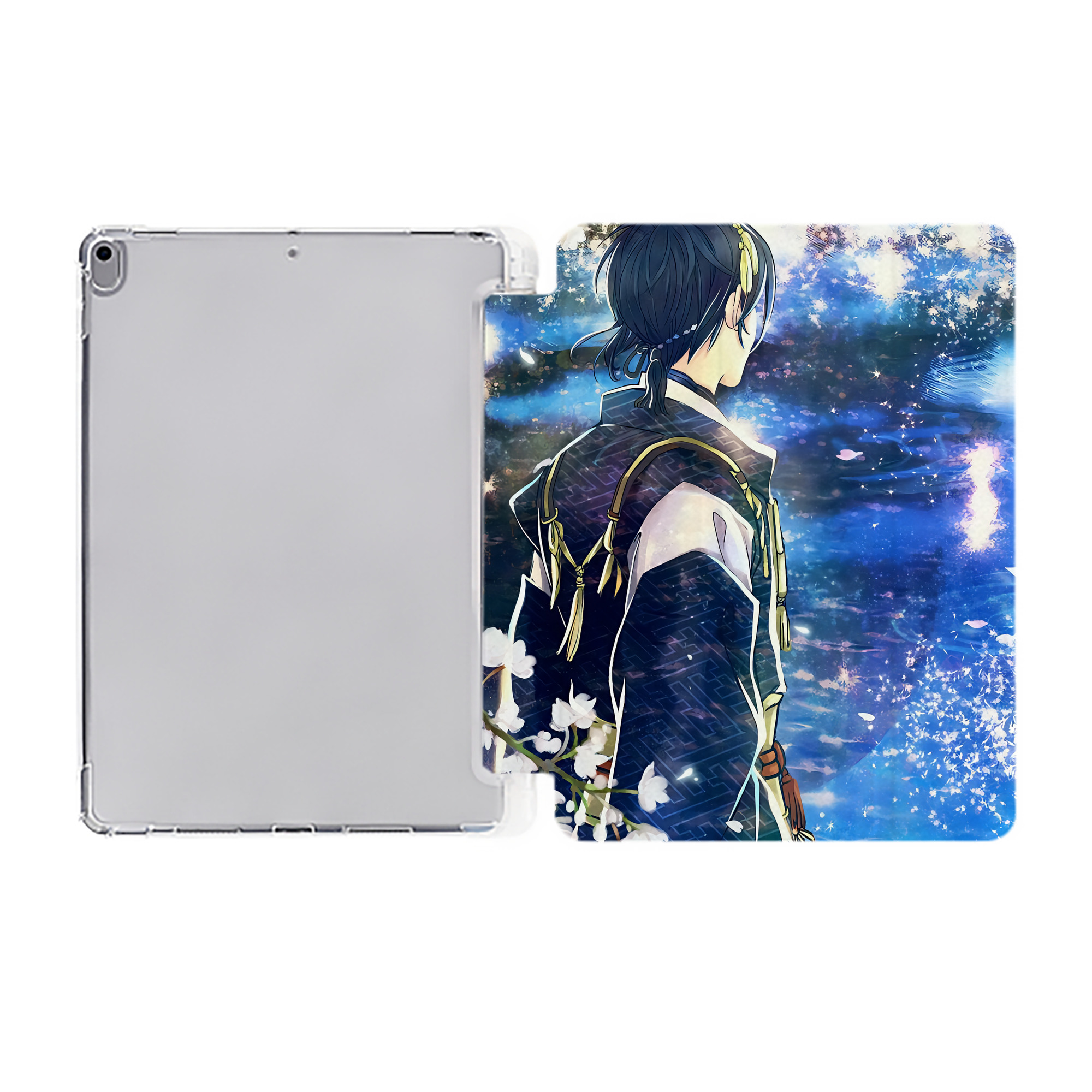 （画像用） 刀剣乱舞 Touken Ranbu IPad ケース ペン収納付き 三つ折りスタンド PUレザー×シリコン 対応機種9.5/10.5/10.9インチ